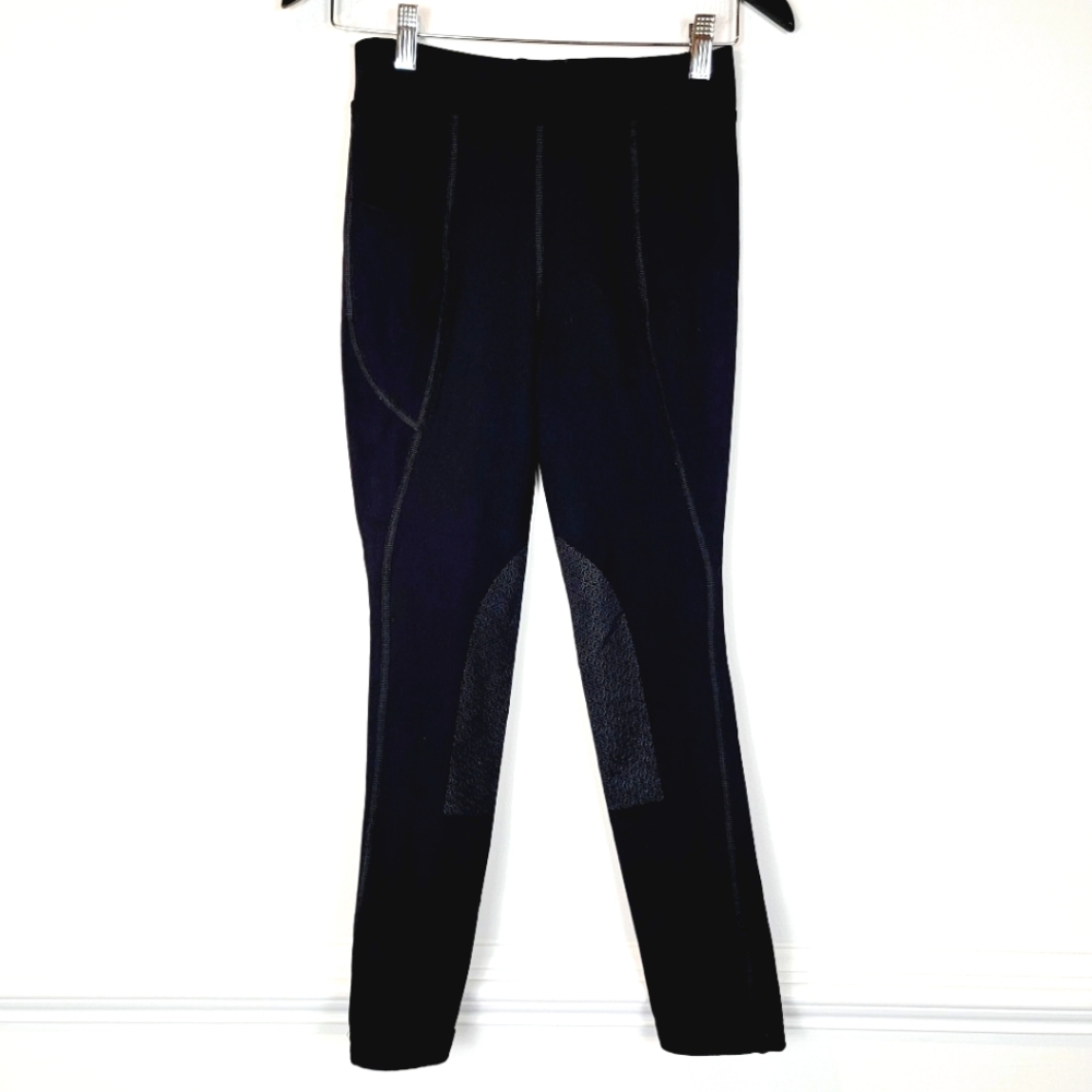 Dover Saddlery CoolBlast Kids' Knee-Patch Tech Tight Size Large Black 0006